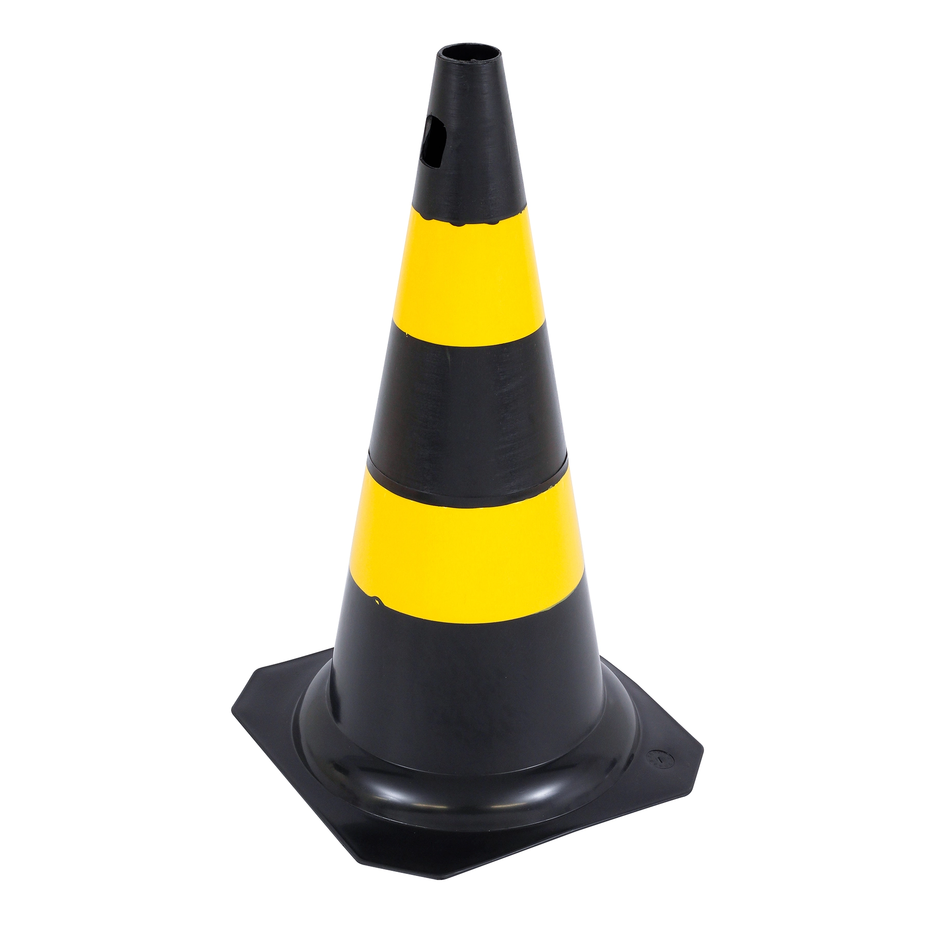 Cone de Sinalização 50cm Plástico Preto e Amarelo Carbografite 1 unidade
