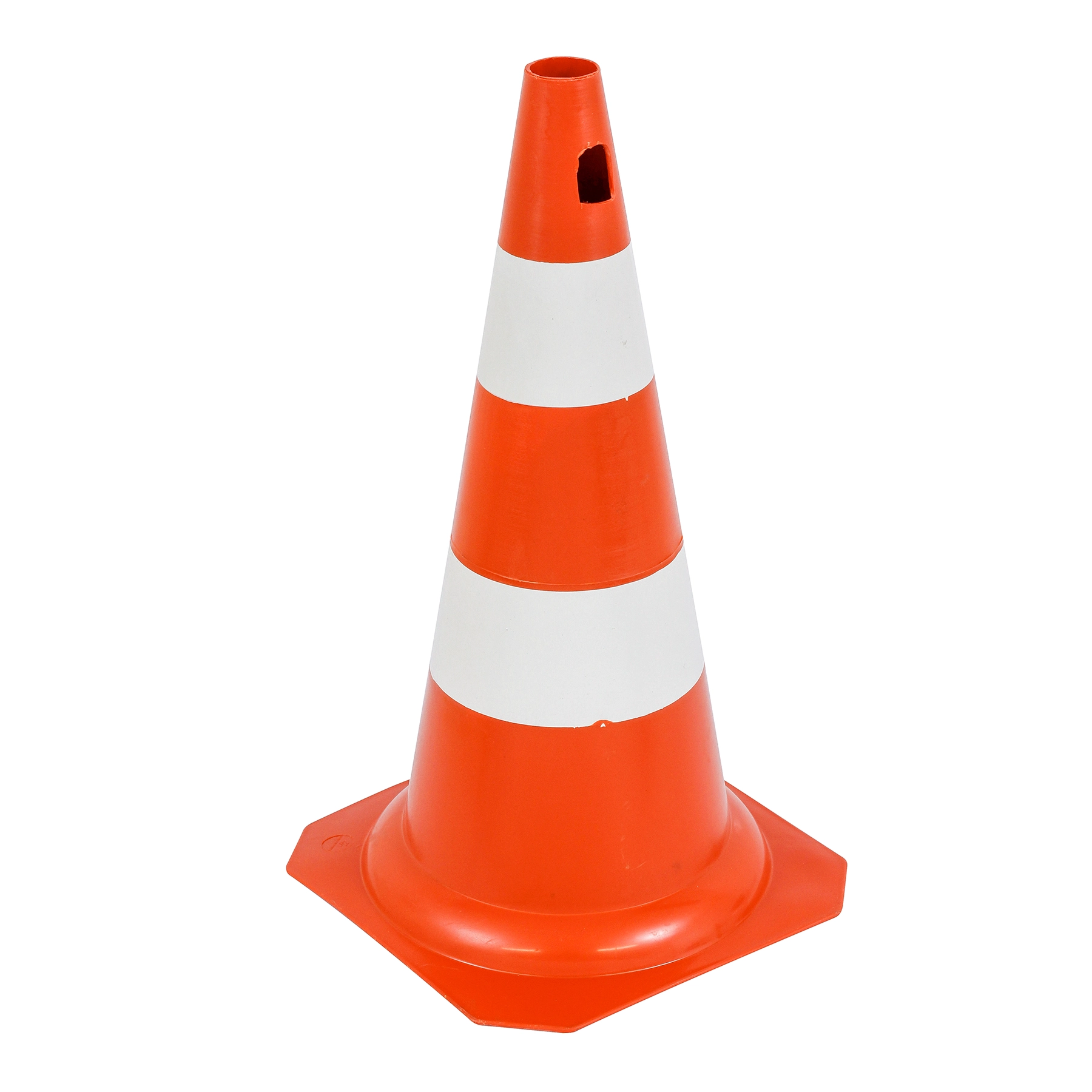 Cone de Sinalização 50cm Plástico Laranja e Branco Carbografite 1 unidade