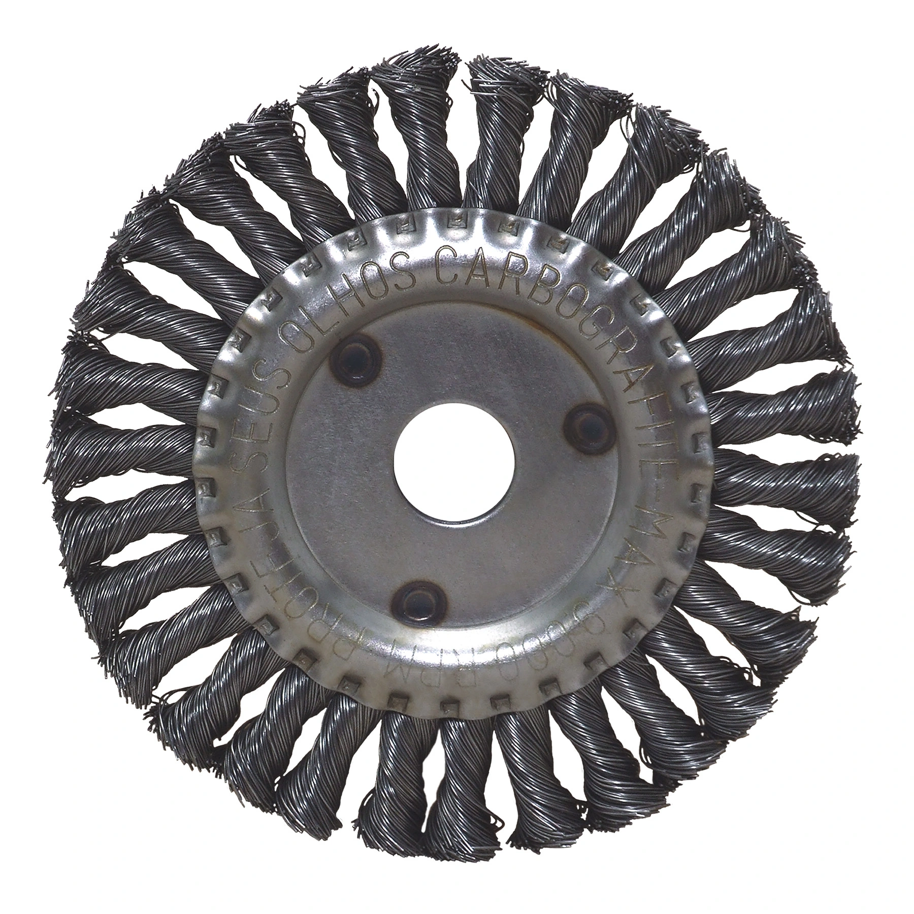 Escova de Aço Circular Trançada Aço Inox 6" 012327712 Carbografite