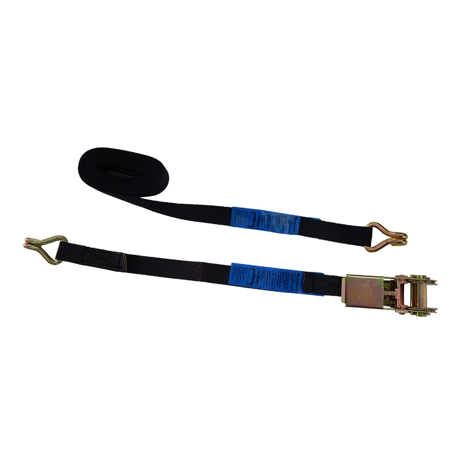 Cinta com Catraca x Gancho J Poliéster 25mmx4,6m até 400kg 1 Conjunto de Cinta Carbografite