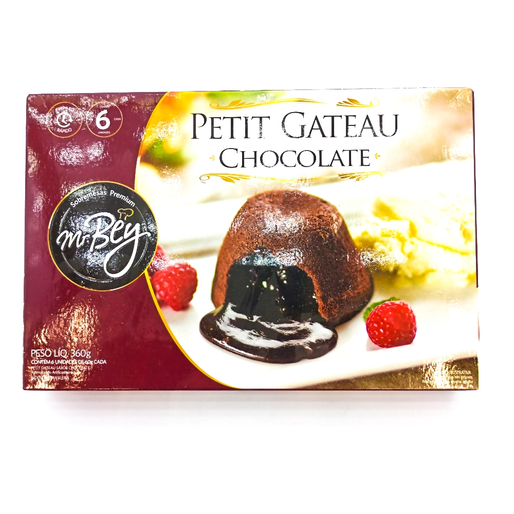 Petit Gâteau Congelado Chocolate Mr. Bey Sobremesas Premium Caixa 360g 6 Unidades