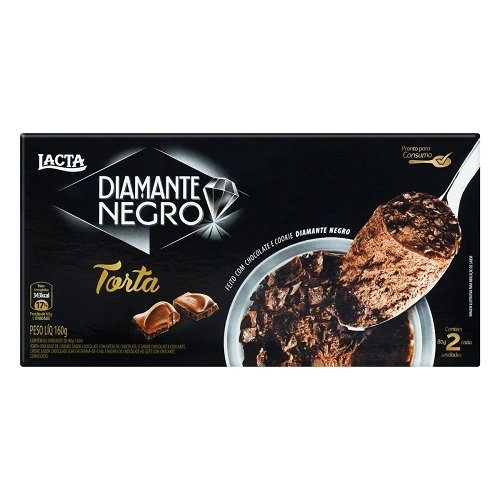 Torta Diamante Negro Lacta Caixa 160g 2 Unidades