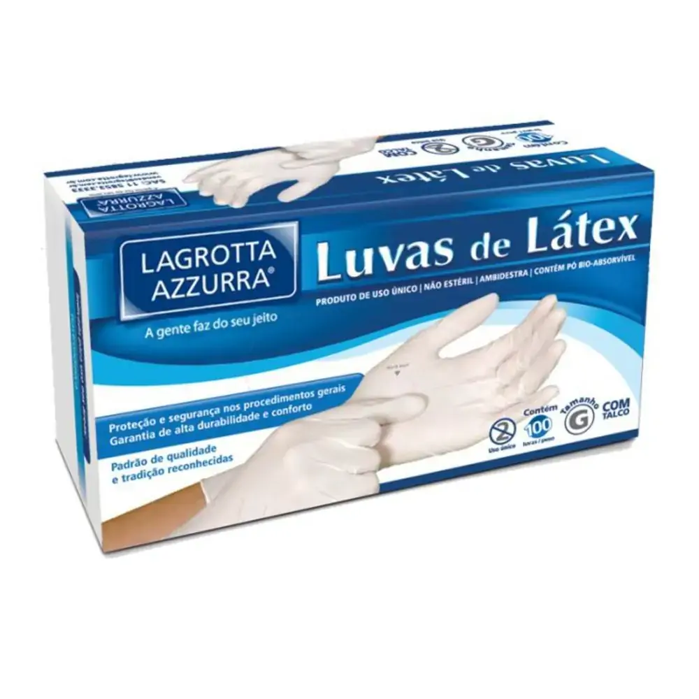 Luva Latex Branca Descartavel Tam M
