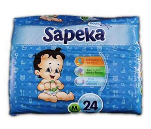 Fralda Descartavel Com 24 Unidades Tamanho M Sapeka