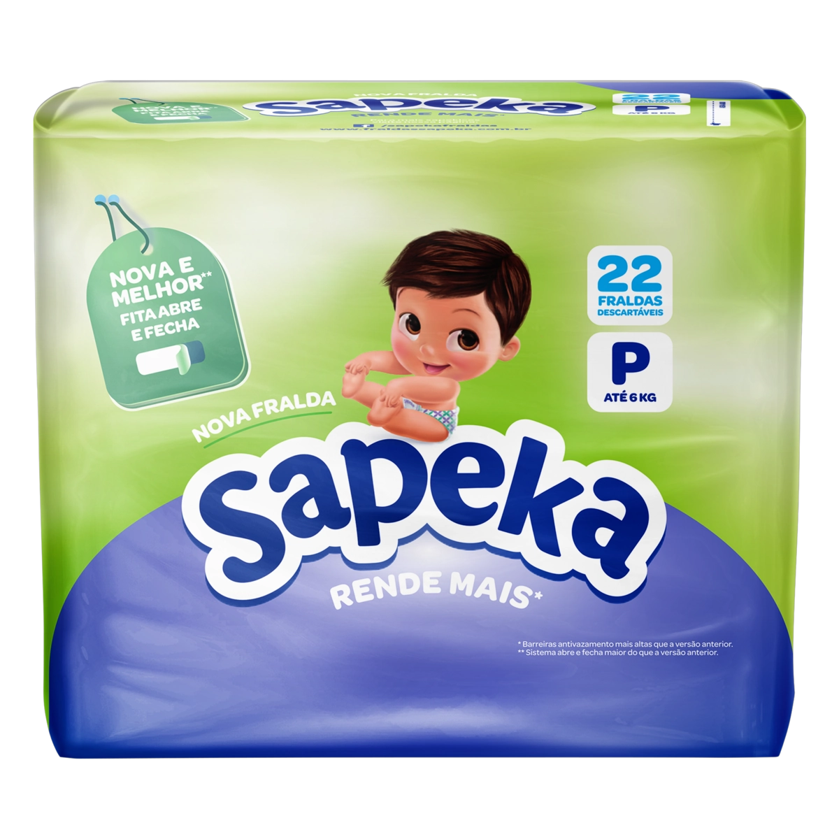 Fralda Descartável Infantil Sapeka P Pacote 22 Unidades