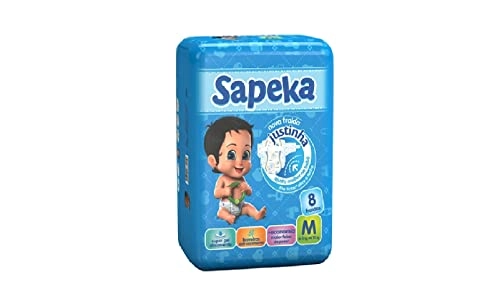 Fralda Descartável Infantil Sapeka M Pacote 7 Unidades