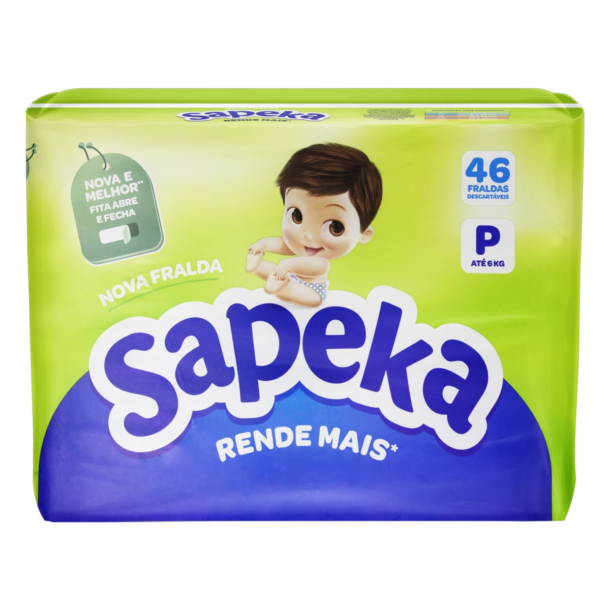 Fralda Descartável Infantil Sapeka P Pacote 46 Unidades