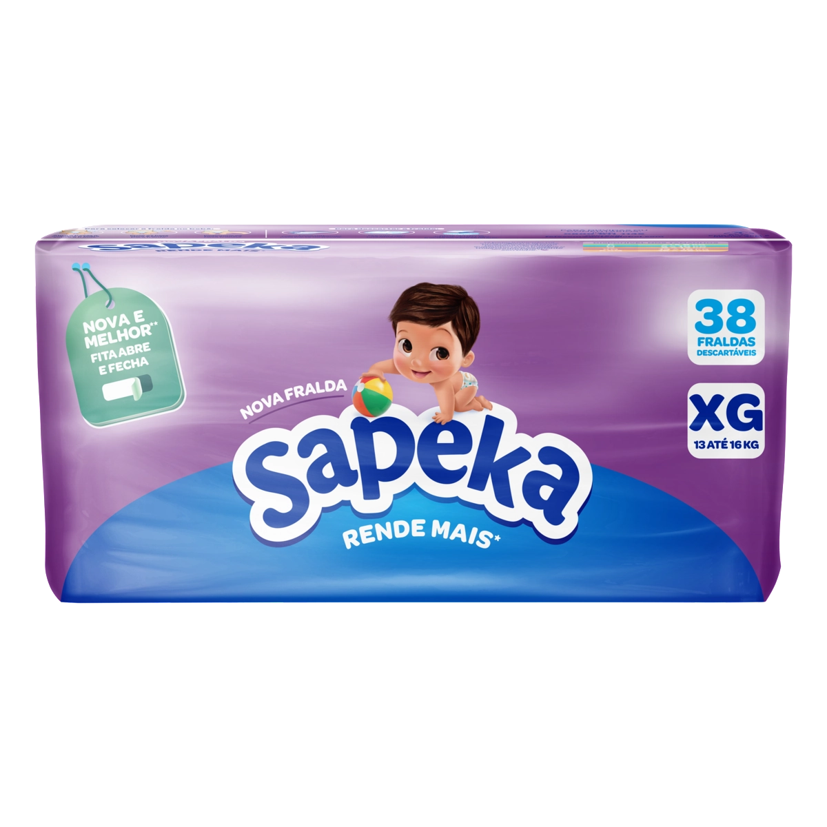 Fralda Descartável Infantil Sapeka Xg Pacote 38 Unidades