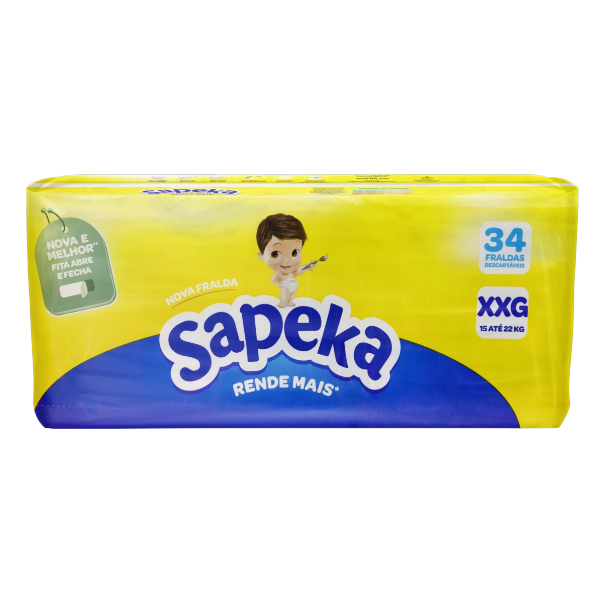 Fralda Descartável Infantil Sapeka Xxg Pacote 34 Unidades