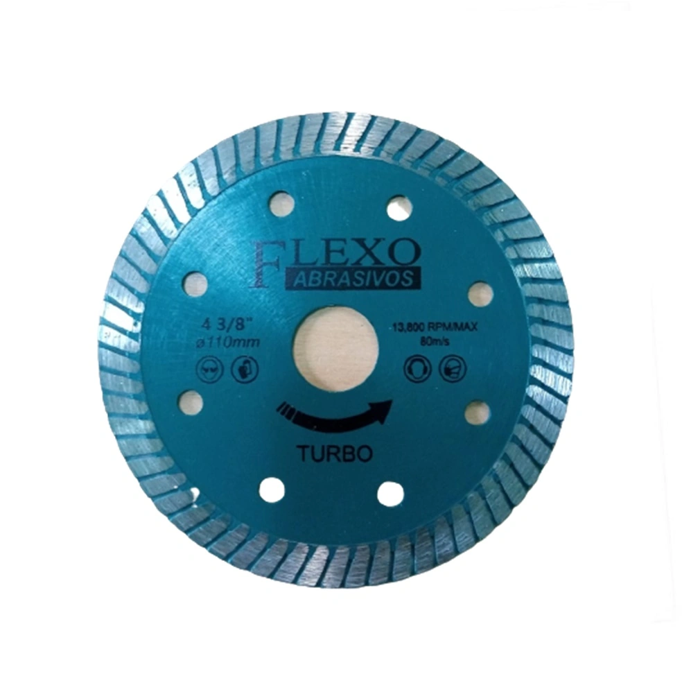 Disco Diamantado Turbo 4.3/8" (110 X 0.8 X 22,23mm)  Porcelanado Caixa  De 10 Un