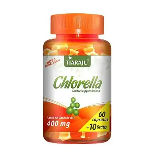 Chlorella Tiaraju 400mg Com 60 Capsulas 10 Gratis