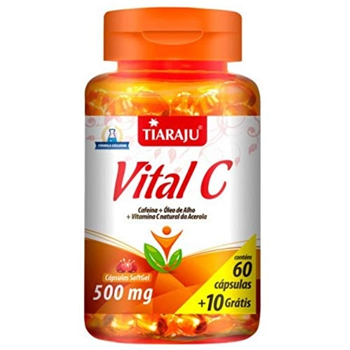Vital C Tiaraju 500 Mg Com 60 Cápsulas 10 Cápsulas Grátis