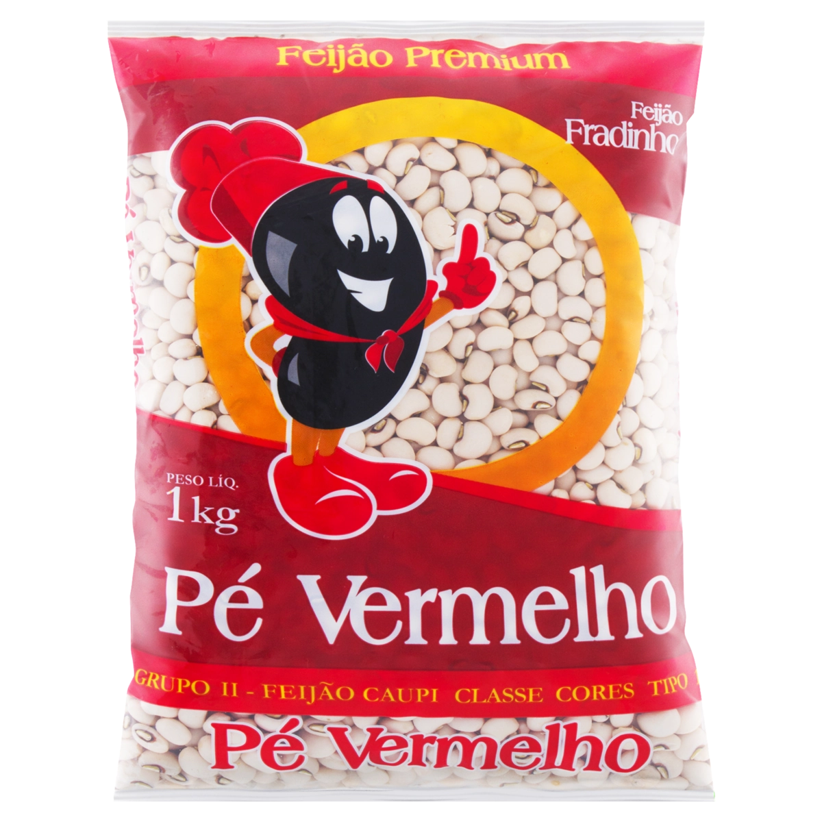 Feijão Fradinho Tipo 1 Pé Vermelho Premium Pacote 1kg
