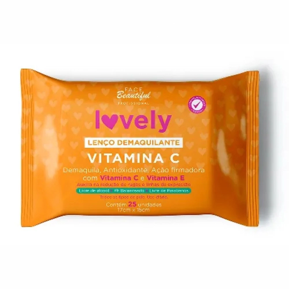 Lenço Demaquilante Vitamina C Face Beautiful 25un