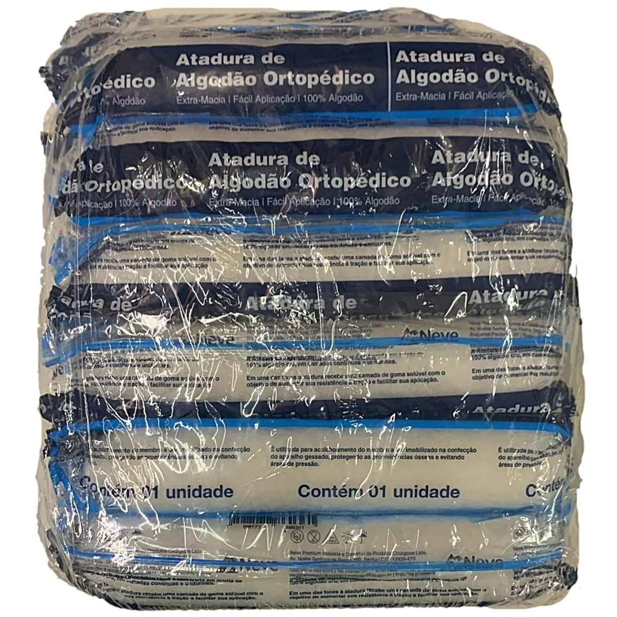 Atadura de Algodão Ortopédico Neve - 15cmx1.8m - 12 unidades