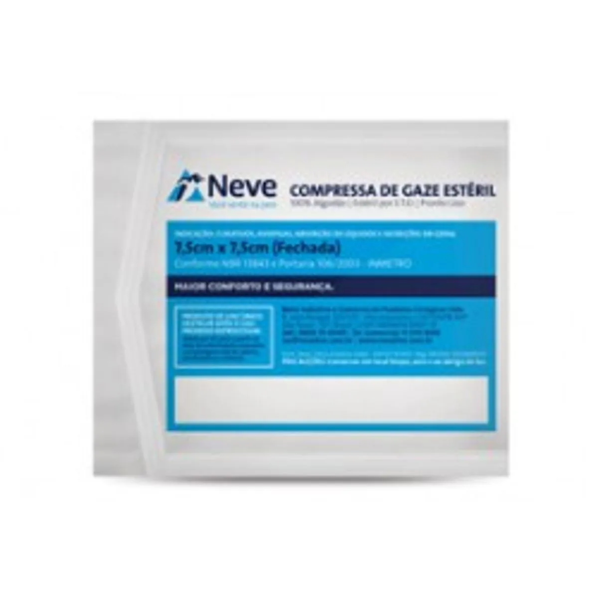 Gaze Esteril 7.5x7.5 11fios C/10 Bsn/neve