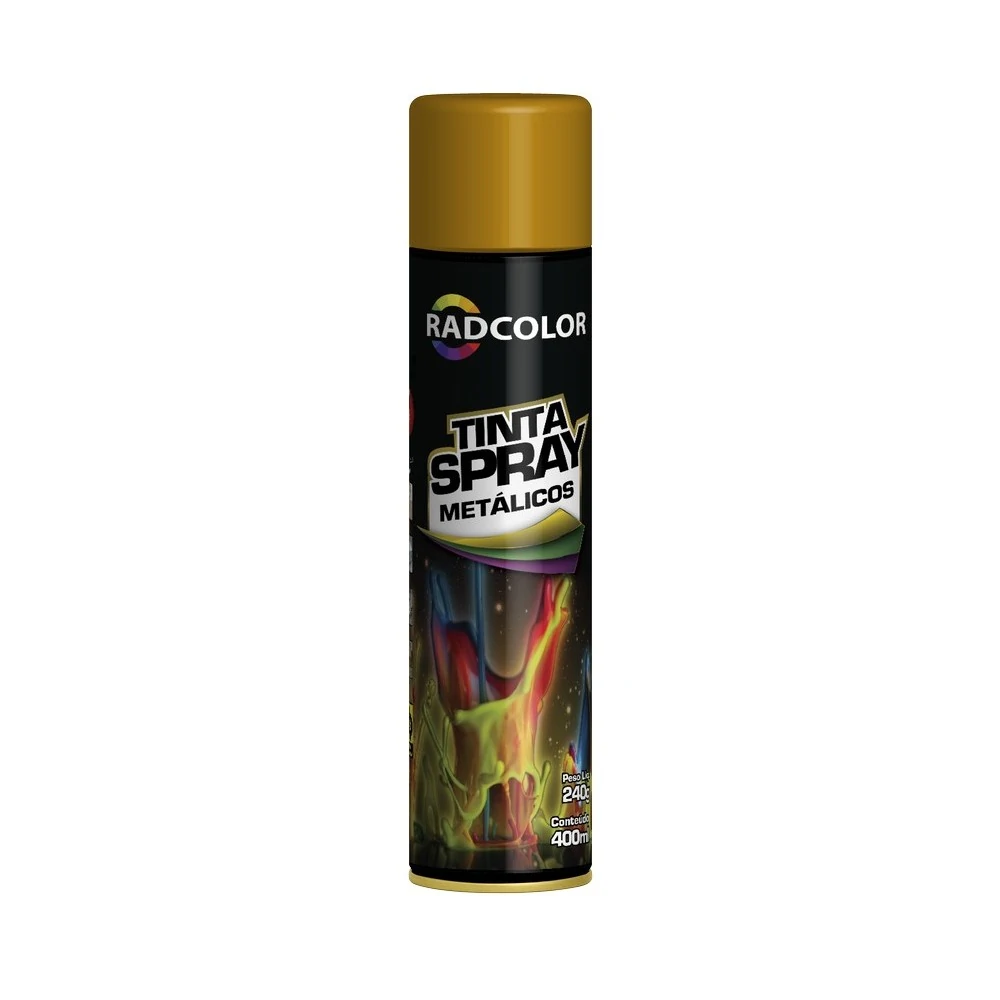 Tinta Spray Dourado 400ml/250g (Metalica) - RADNAQ RC212406