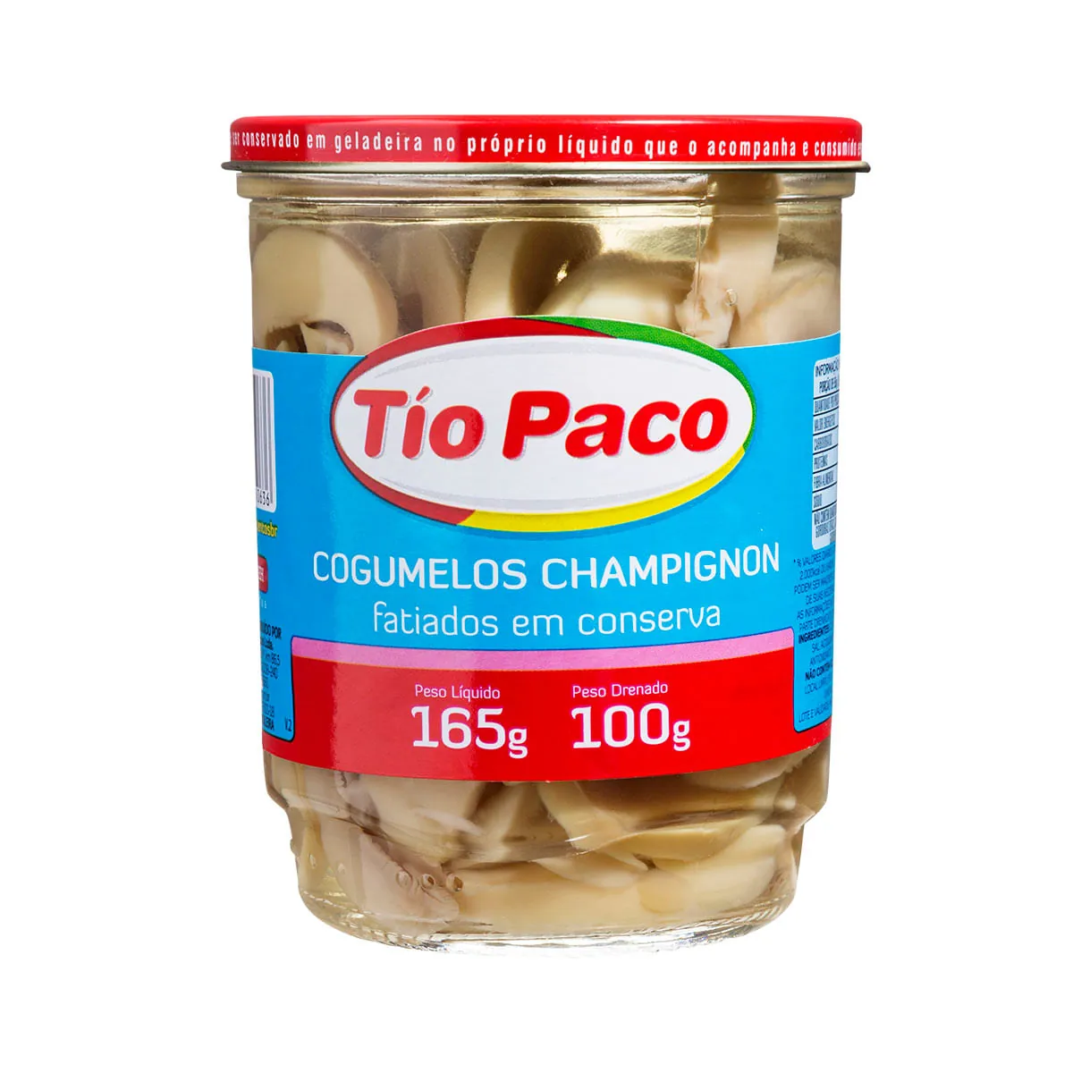 Cogumelo Champignon, em Conserva, Fatiado Tío Paco 100g Vidro