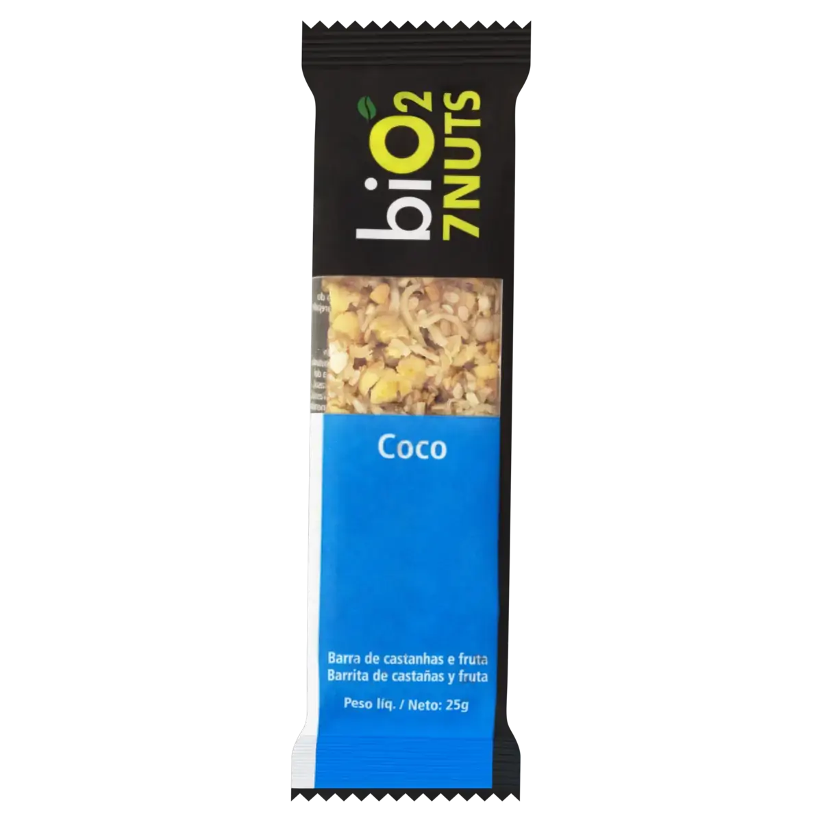 Barra de Nuts Castanha com Coco Zero Lactose biO2 7Nuts Pacote 25g