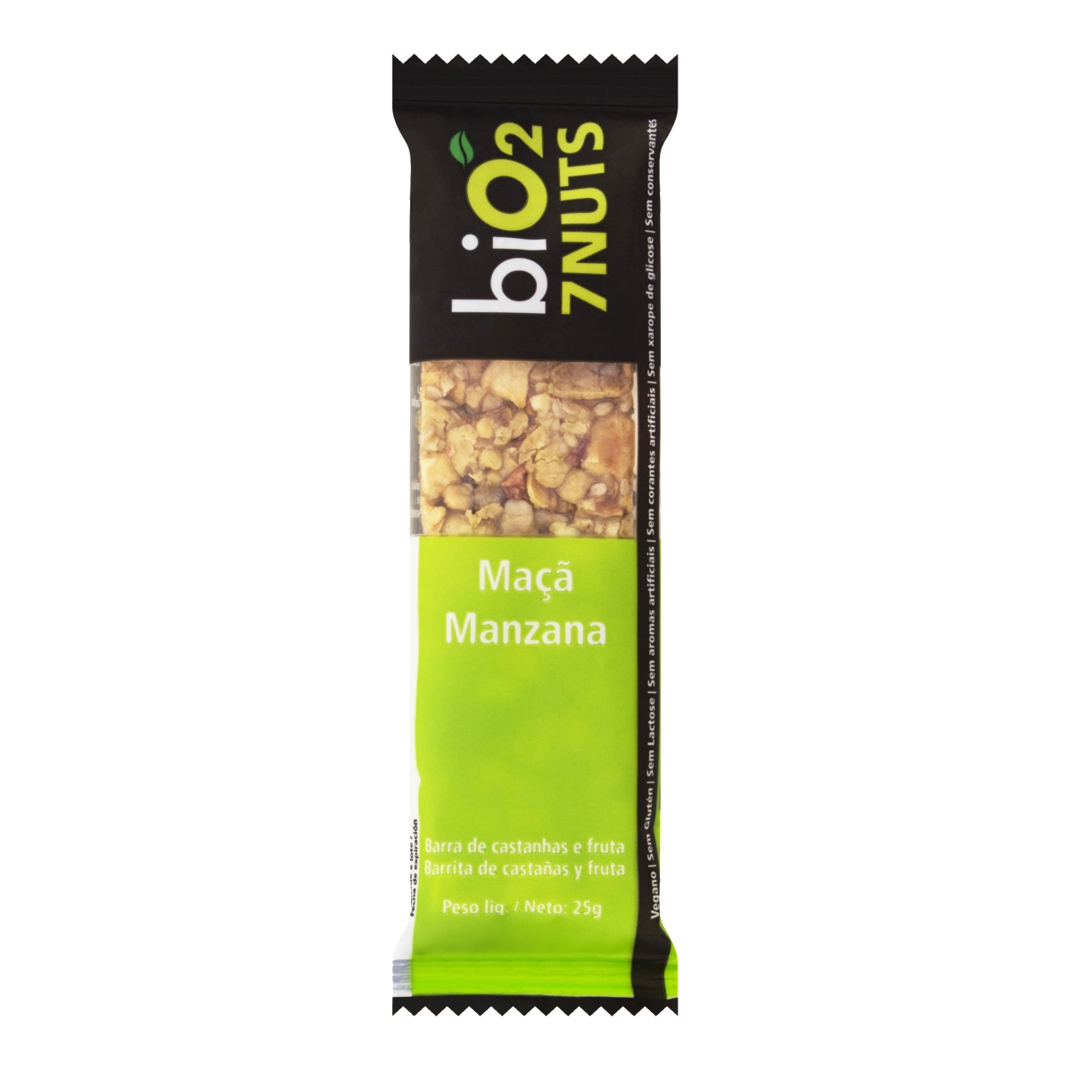 Barra de Fruta Orgânica Sabor Castanha e Maçã 7 Nuts BIO2 25g