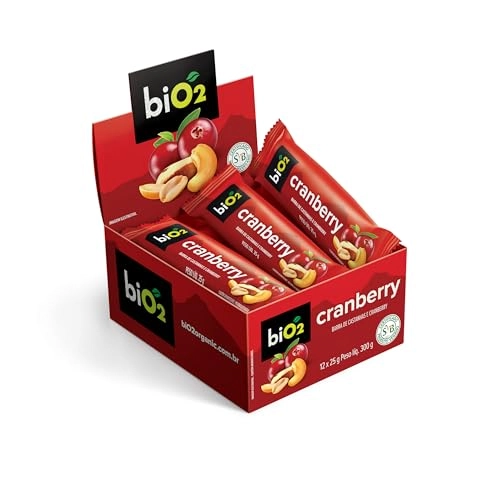 Barra de 7 Castanhas com Cranberry Bio2 (Cx c/ 12 un de 25g)