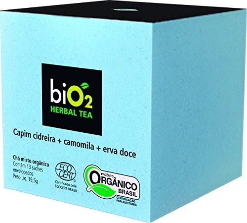 Chá Orgânico de Capim Cidreira, Camomila e Erva Doce BIO2 19,5g com 13 Saquinhos
