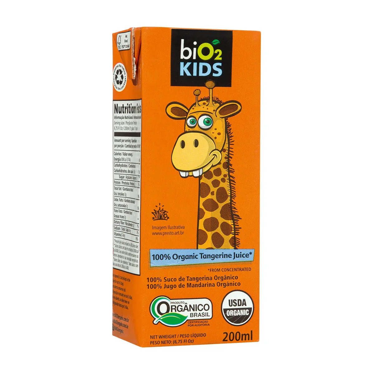 Suco de Tangerina Orgânico biO2 Kids 200ml
