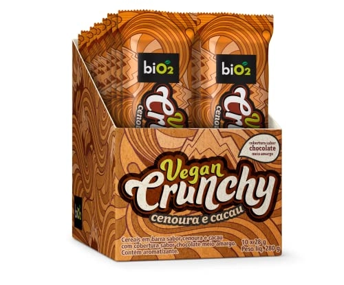Bio2 Vegan Crunchy Bar Cenoura E Cacau 10 X 28 G