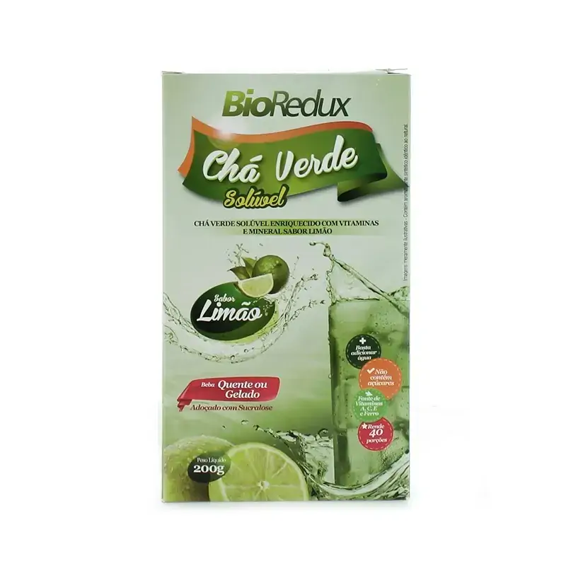Bio Redux Chá Verde Solúvel Sabor Limão Com 00 Gramas