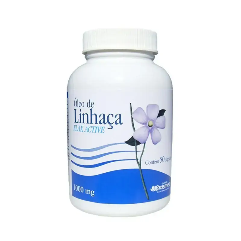 óleo De Linhaça Dourada Brasmed 1000 Mg Com 50 Cápsulas