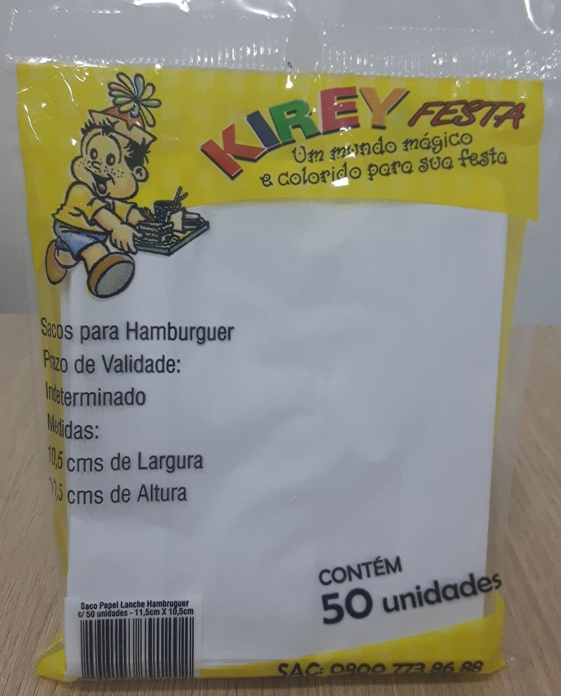 Saco P/ Hamburguer Kirey C/50unidade