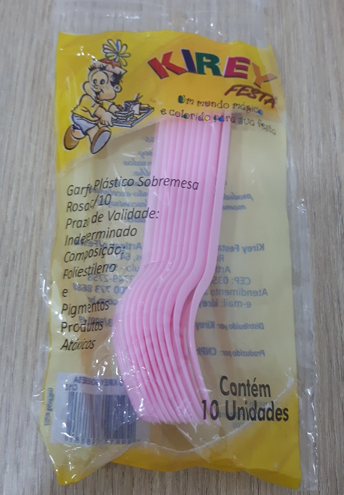 Garfo Plast Sobrem Kirey Rosa C/10