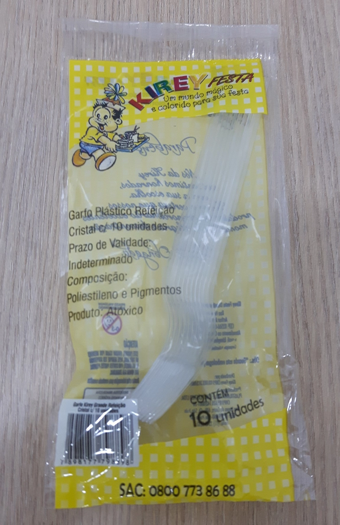 Garfo Plast Refei Kirey Gde Cristal C/10