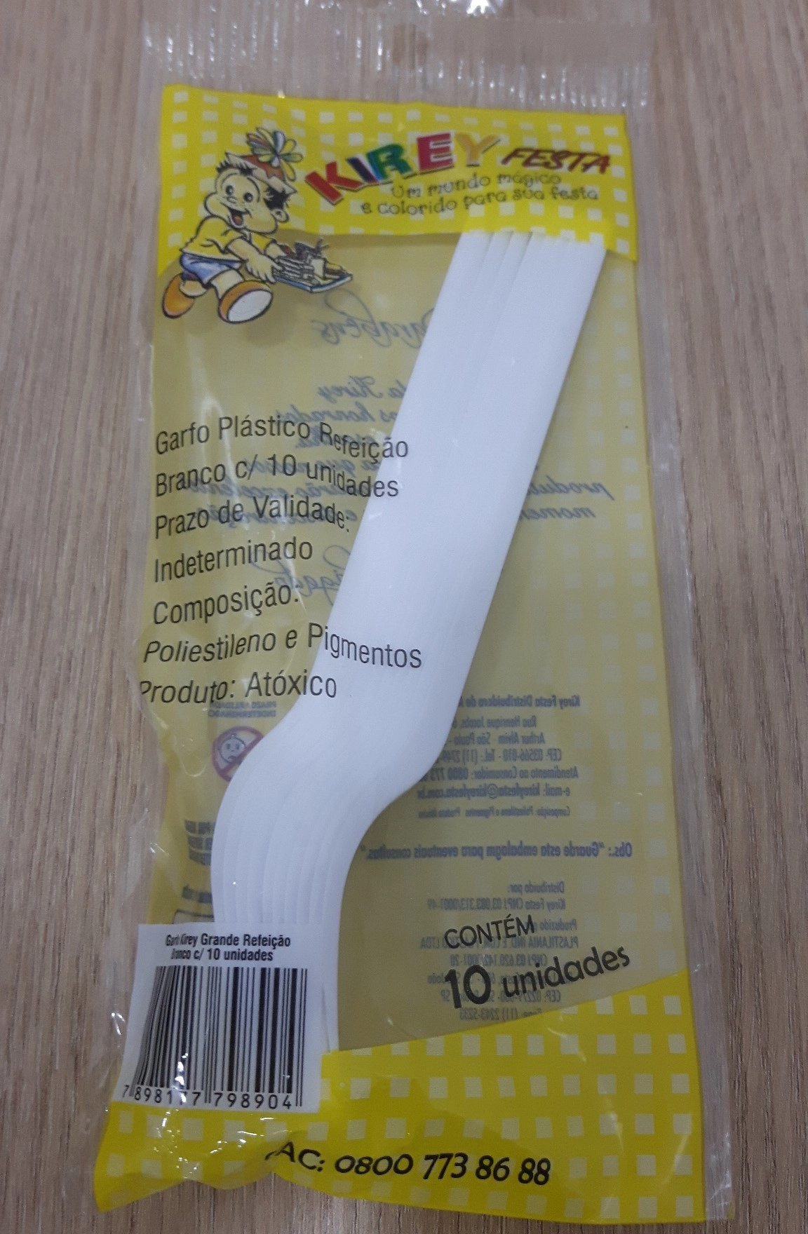 Garfo Plast Refei Kirey Gde Branco C/10