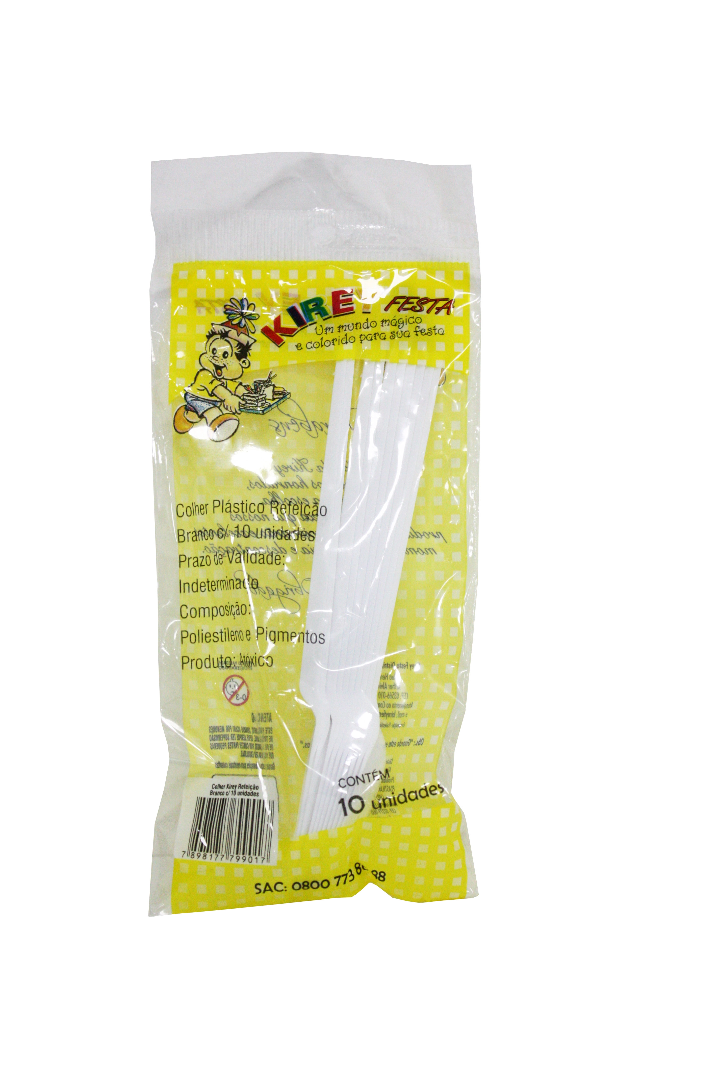Colher Plast Sobrem Kirey Md Branco C/10