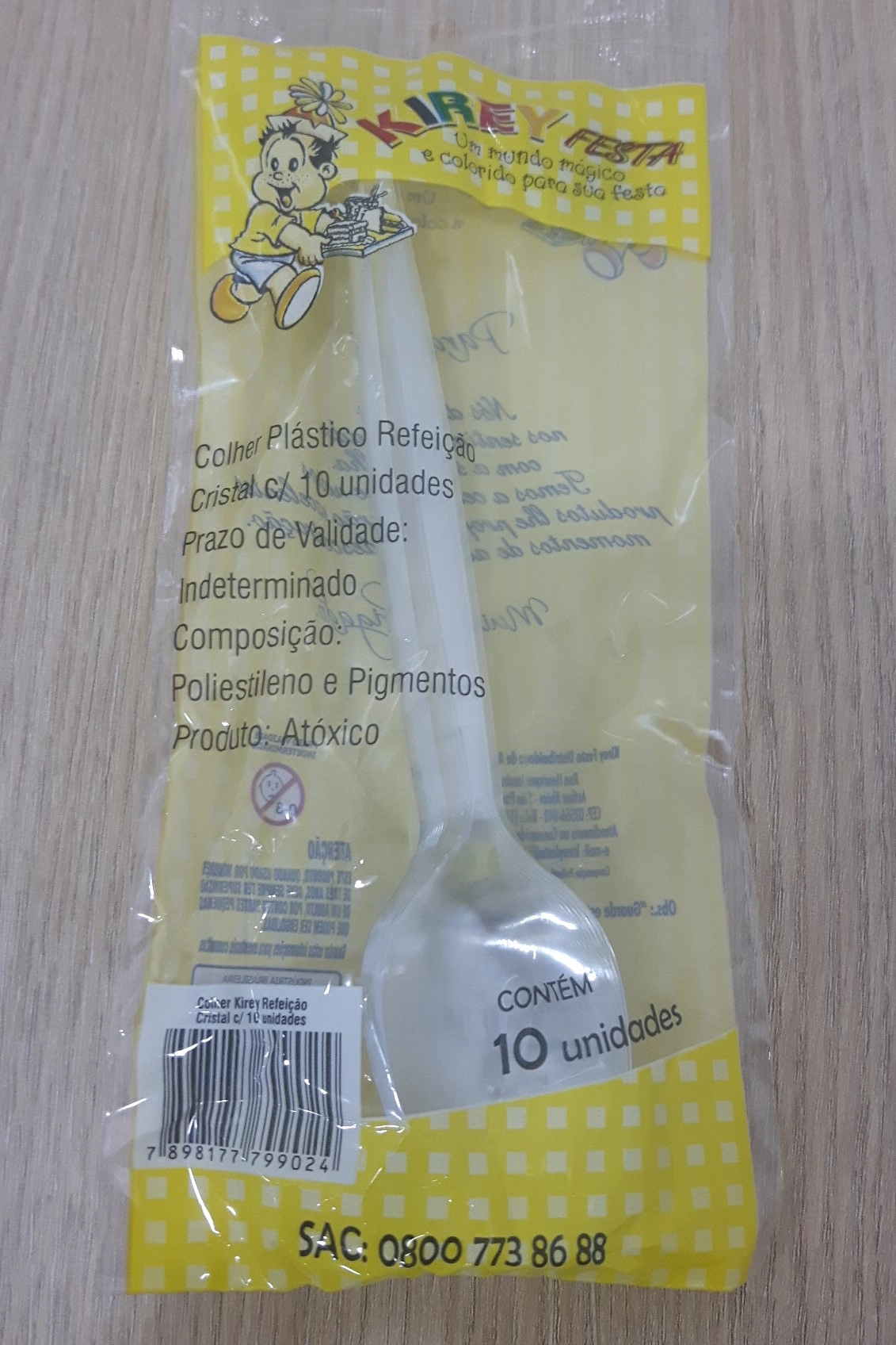 Colher Plast Refei Kirey Gde Cristal C/10