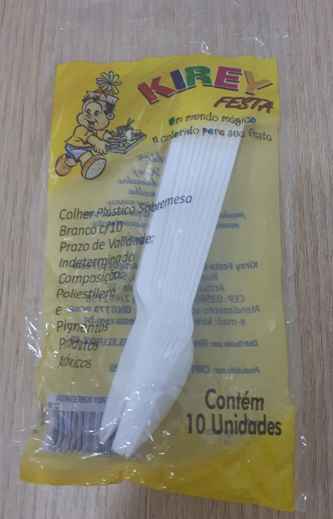 Colher Plast Sobrem Kirey Md Branco C/10