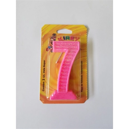Vela Numerada Kirey Super Rosa N 7