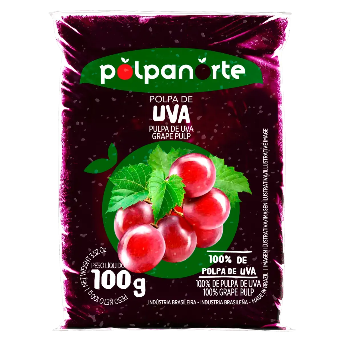 Polpa De Fruta Uva Polpanorte Pacote 100g