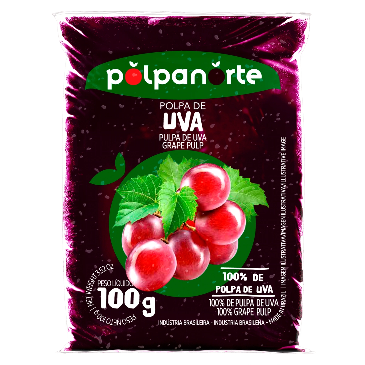 Polpa De Fruta Uva Polpanorte Pacote 100g