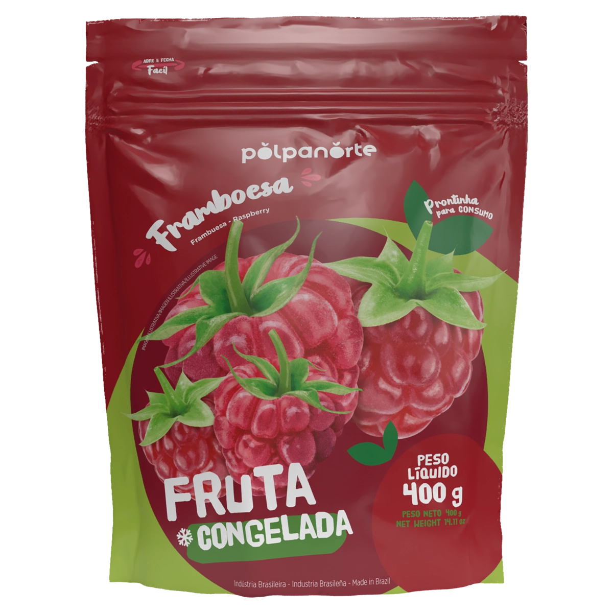 Polpa Congelada De Framboesa Polpa Norte 400g