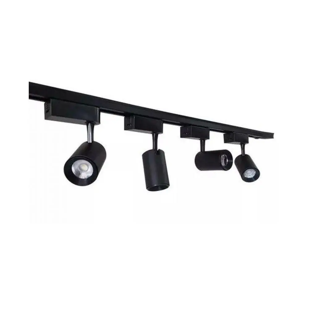 Trilho Eletrificado 2m + 4 Spot Led 7w 6000k Bivolt Preto