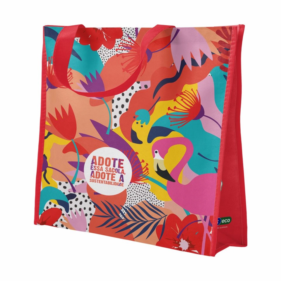 Sacola Reut Eco Flamingo 37x18x35 Un Bompack