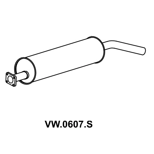 Escapamento Silencioso VOLKSWAGEN 11140/12140 Redondo Miolo Absorvido - MASTRA VW0607S
