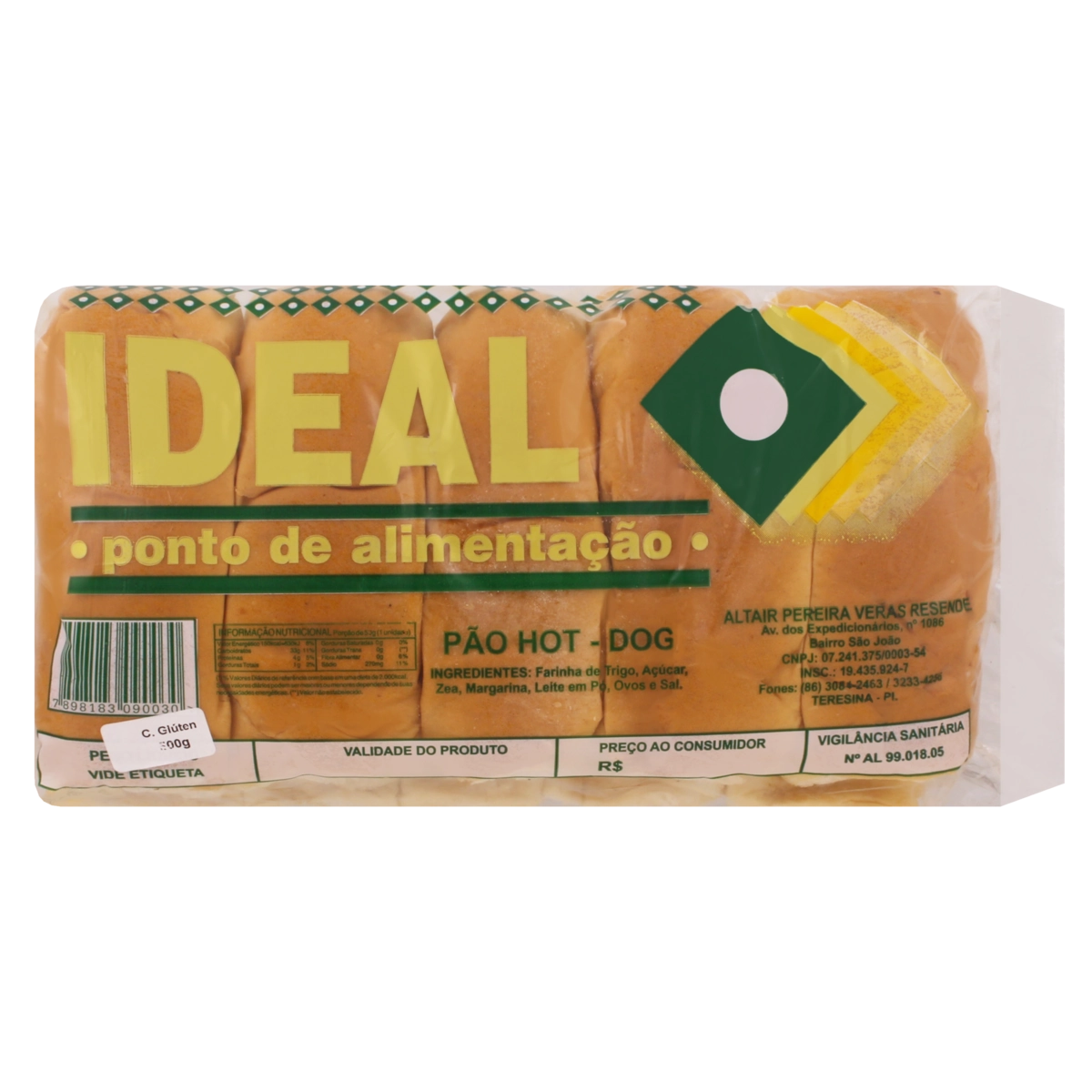 Pão Para Hot Dog Ideal Pacote 500g