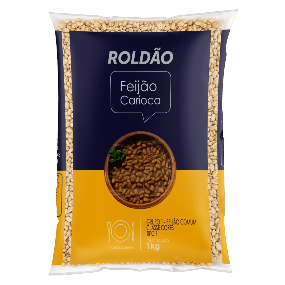 Feijão Carioca Tipo 1 Roldão Pacote 1kg