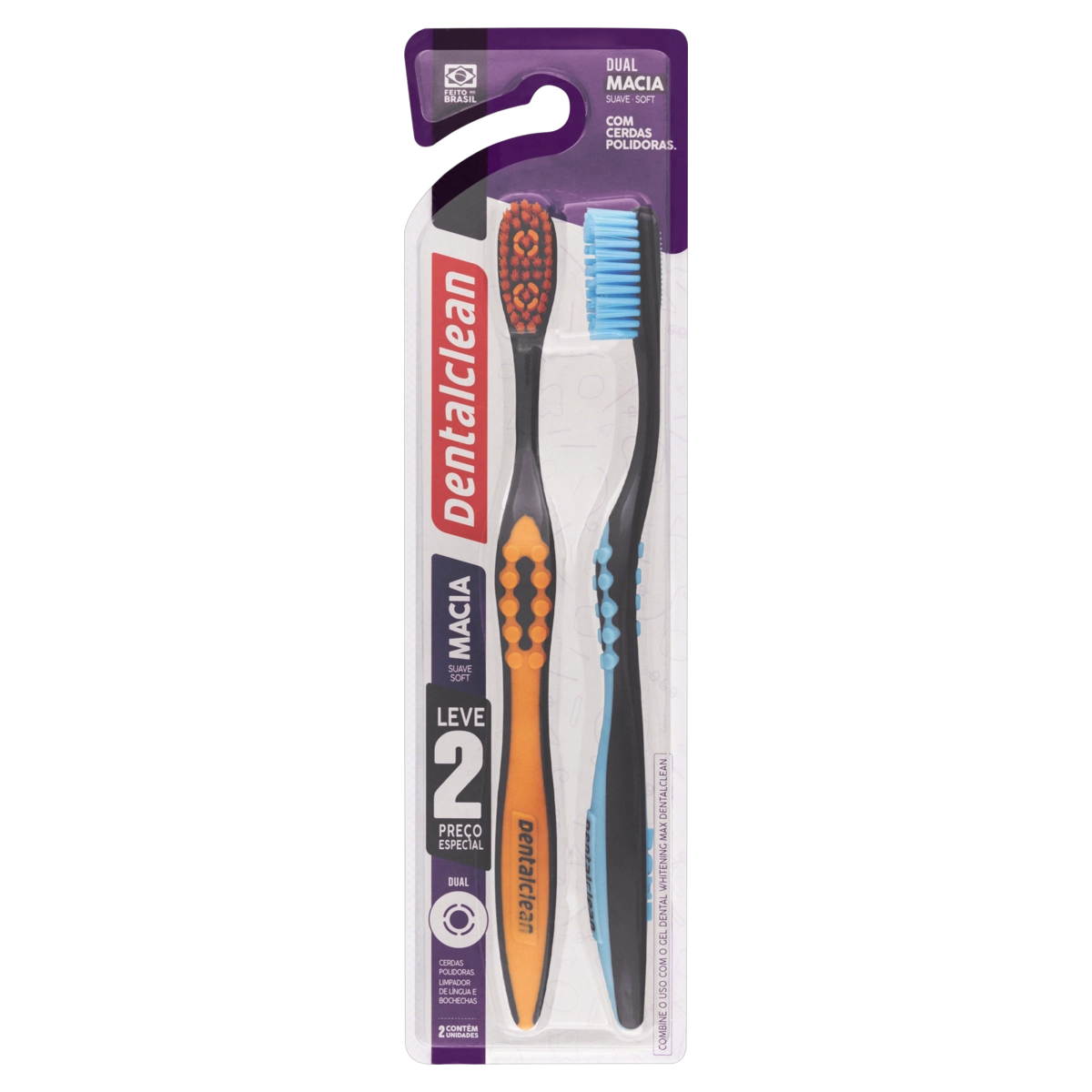 Escova Dental Macia Dentalclean Dual 2 Unidades