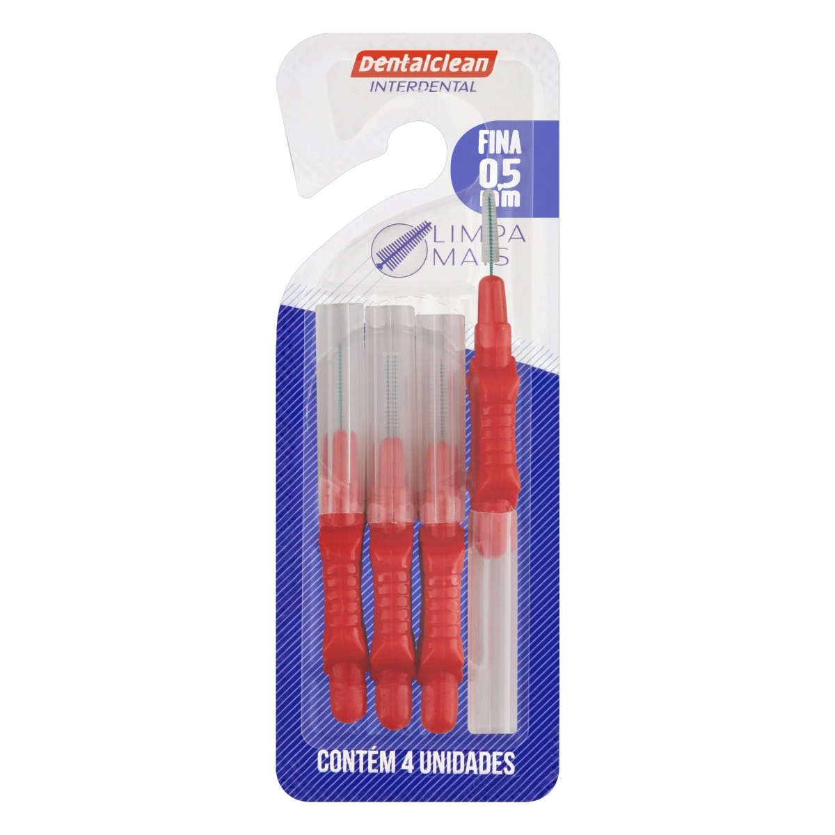 Escova Interdental Cilíndrica Fina Dentalclean 0,5mm 4 Unidades