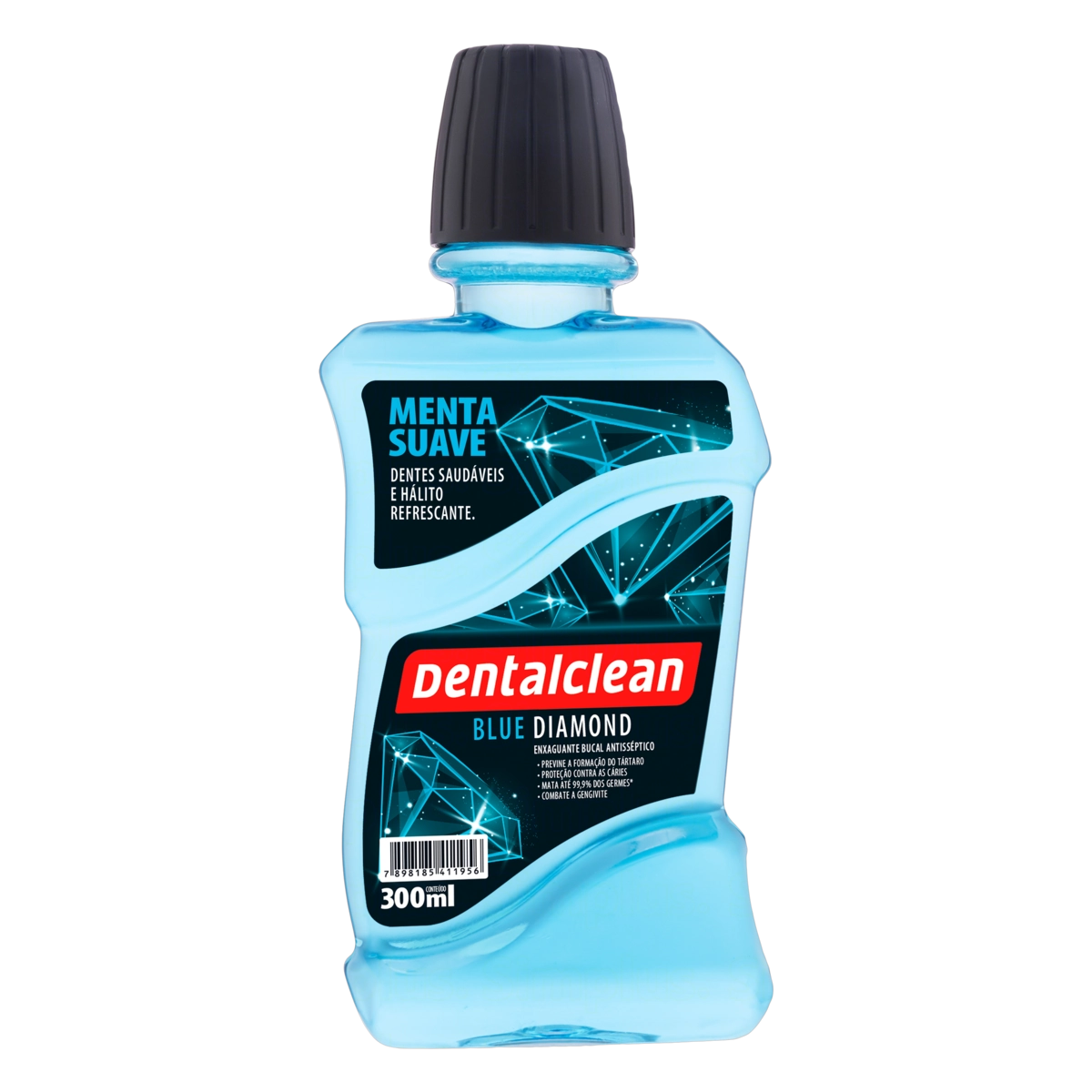 Enxaguante Bucal Antisséptico Menta Suave Blue Diamond Dentalclean 300ml
