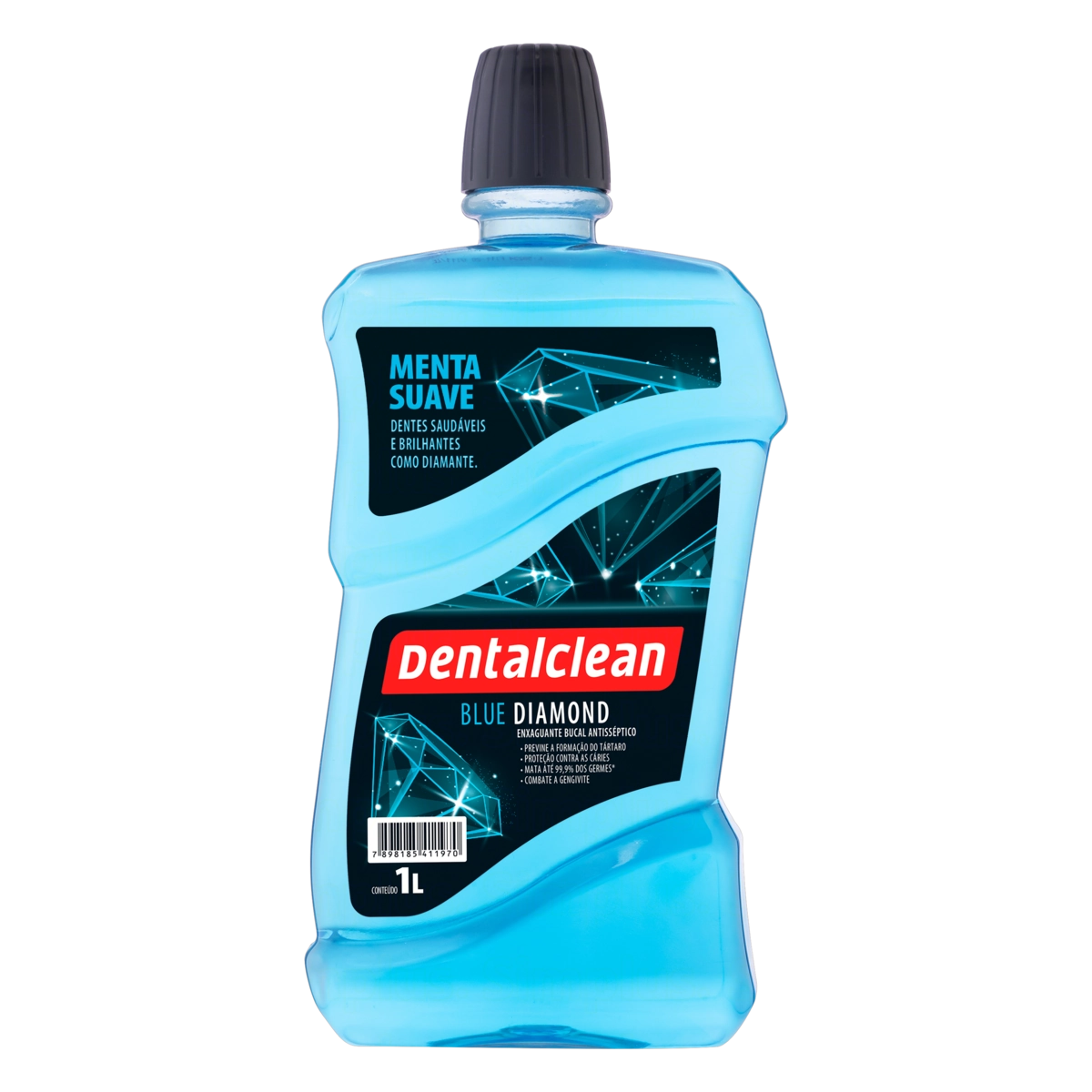 Enxaguante Bucal Antisséptico Menta Suave Blue Diamond Dentalclean 1L